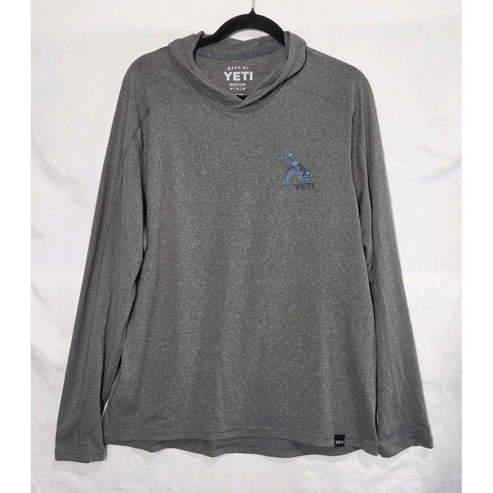 YETI Tarpon Cowboy Hooded Long Sleeve Pullover MED Recycled Polyester Fishing‎